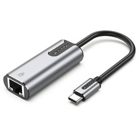 Перехідник USB3.1 Type-C --> Ethernet RJ45 1000Mb Aluminum чорний Vention