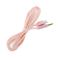 Кабель AUX Type-C - TRRS Audio 3.5мм Male/Male 1м Pink