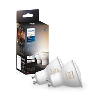 Лампа розумна Philips Hue GU10, 5W(50Вт), 2200K-6500K, Tunable white, ZigBee, Bluetooth, димування, 2шт