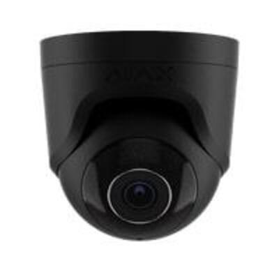 IP-Камера дротова Ajax TurretCam, 8мп, 4мм, Poe, True WDR, IP 65, ІЧ 35м, аудіо, кут огляду 75°до 85°, купольна, чорна