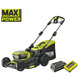 Ryobi Газонокосарка MAX POWER RY36LMX46A-140, 36В, акумуляторна, безщіткова, 46см, АКБ 1х4.0Ач