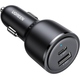 Автомобильное зарядное устройство для Ugreen EC701 (2xUSB 63W (USB-C+USB-A) QC 3.0+ Black (35023)