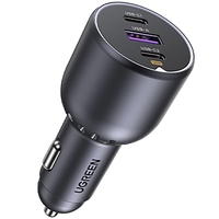 Автозарядка 3xUSB 130W (2xUSB-C+USB-A) QC 3.0 Черная (EC705) UGREEN