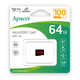 Карта памяти MicroSDHC  64GB UHS-I Class 10 Apacer (AP64GMCSX10UB-RA)