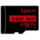 Карта памяти MicroSDHC  64GB UHS-I Class 10 Apacer (AP64GMCSX10UB-RA)