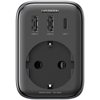 Зарядний пристрій Ugreen CD314 30W Outlet Extender (2хUSB-A+USB-C) Black (90613)