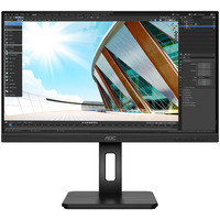 TFT 23.8" AOC 24P2C, IPS, 75Гц, DP, HDMI, USB хаб, HAS, Pivot,  колонки, чорний