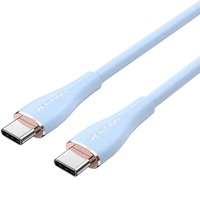 Кабель USB 2.0 Type-C M-M, 2.0 м 100W (20V/5A) Light Blue Silicone Vention