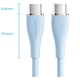 Кабель USB 2.0 Type-C M-M, 2.0 м 100W (20V/5A) Light Blue Silicone Vention