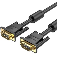 Кабель VGA 15M-15M, 2.0 м, з ферритами, чорний Vention