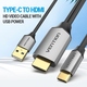 Кабель USB 3.1 Type-C M - HDMI M, 1.5m v.2.0 4K 60Hz USB Power Supply чорний Vention