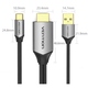 Кабель USB 3.1 Type-C M - HDMI M, 1.5m v.2.0 4K 60Hz USB Power Supply чорний Vention