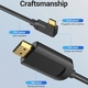 Кабель USB 3.1 Type-C M - HDMI M, 1.5m 90° 4K 60 Гц PVC Black Vention