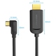 Кабель USB 3.1 Type-C M - HDMI M, 1.5m 90° 4K 60 Гц PVC Black Vention