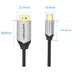 Кабель USB 3.1 Type-C M - DisplayPort M, 1.5m v.1.2 4K60Hz Aluminum Alloy чорний Vention