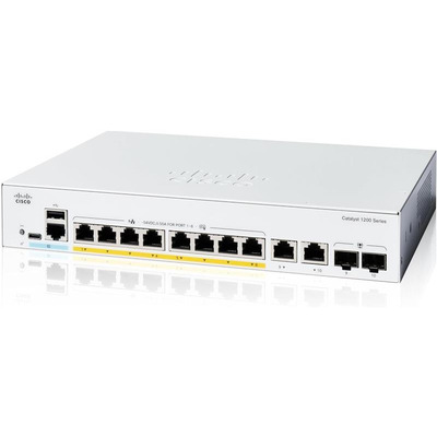 Комутатор Cisco Catalyst 1200 8xGE, PoE, Ext PS, 2x1G Combo