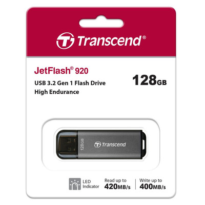 Накопичувач Transcend 128GB USB 3.2 Type-A JetFlash 920 Black R420/W400MB/s Чорний