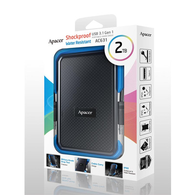 Внешний жесткий диск 2.5" USB 2.0TB Apacer AC631 Black/Blue (AP2TBAC631U-1)