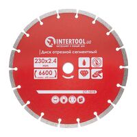 Диск відрізний сегментний алмазний, 230мм, 22-24% INTERTOOL CT-1010