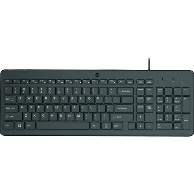 Клавіатура мембранна HP 150, 104key, USB-A, EN/RU, чорний