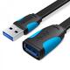 Подовжувач Vention Flat USB - USB (M/F), 2 м, Black (VAS-A13-B200)