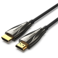 Кабель HDMI M - M,20.0 м, V2.0, Optical 4K 60Гц 18Gbps Dolby 7.1 PVC Black Zinc Alloy Vention