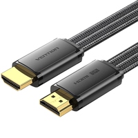 Кабель HDMI M - M, 2.0 м, V2.1, 8K 60Гц, плаский з обплетенням, Vention