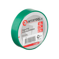 Стрічка ізоляційна 0.15мм*17мм*15м зелена INTERTOOL IT-0041