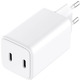 Сетевое зарядное устройство Sandberg 65W (2xUSB-C) White (441-56)