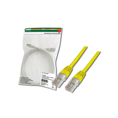 Патч-корд DIGITUS CAT 5e UTP, 3м, AWG 26/7, Cu, PVC, жовтий