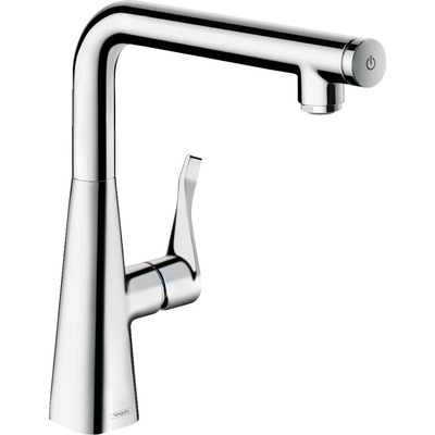 Смеситель для кухни Hansgrohe Metris Select, длина излива - 248мм, поворотный, рычаг + кнопка, хром