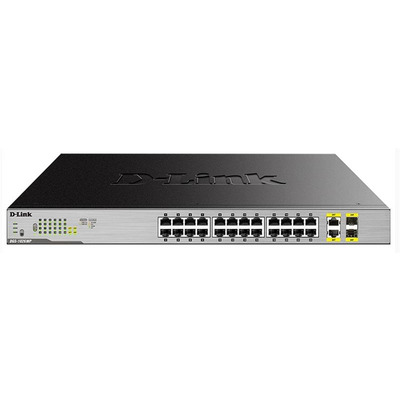 Комутатор D-Link DGS-1026MP 24x1GE c PoE, 2xSFP/GE, 370W