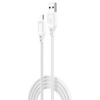 КабельXO NB235 Zebra Series Braided USB-A to Micro - 1m (Білий)