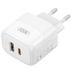 Мережевий зарядний пристрій XO L138 - 30W PD USB-C & 18W QC USB-A White