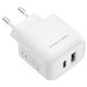 Мережевий зарядний пристрій XO L137 - 20W PD USB-C & 18W QC USB-A White