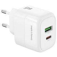 Мережева зарядка XO L137 - 20W PD USB-C & 18W QC USB-A (Білий)