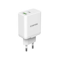 Мережевий зарядний пристрій Canyon H-20-03 (2USB, 3A) PD, QC3.0 White (CNE-CHA20W03)