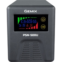 ДБЖ Gemix PSN-500U, 500VA/350W 12V/220V, 5/7/9A, 2*Schuko