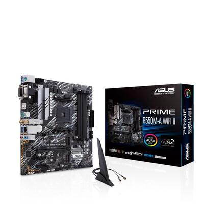 Материнcкая плата ASUS PRIME B550M-A WIFI II sAM4 B550 4xDDR4 M.2 HDMI DP D-Sub Wi-Fi BT mATX