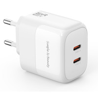 Мережева зарядка XO L140 - 35W PD Dual port USB-C (Білий)