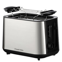 Тостер  Russell Hobbs Heaton, нержав., підігрів,разморозка, чорний+нерж