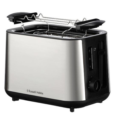 Тостер  Russell Hobbs Heaton, нержав., підігрів,разморозка, чорний+нерж