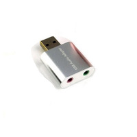 Звукова плата USB, 2 Channel mini, C-Media chip, RTL, срібляста