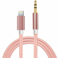 Кабель AUX Lightning - TRS Audio 3.5мм Male/Male 1м Pink