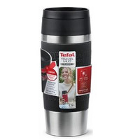 Термочашка Tefal Travel Mug Classic, 360мл, нержавіюча сталь, чорний