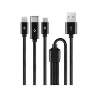 Кабель Ttec AlumiCable Trio USB Type-C - USB Type-A - Lightning - micro USB (M/M), 1 м, Black (2DK39S)