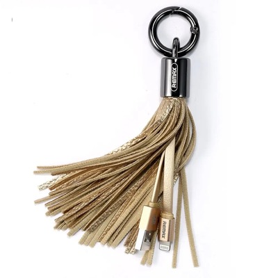 Кабель Remax RC-053i Tassel Ring USB-Lightning, 0.15м, Gold (6954851260172)