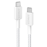 КабельANKER 322 USB-C to USB-C - 0.9m Nylon (Білий)