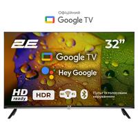 Телевізор 32" 2E LED HD 60Hz Smart Google TV Black