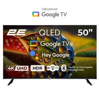 Телевізор 50" 2E QLED 4K 60Hz Smart Google TV Black